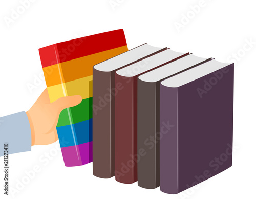Hand Books LGBT History Month Illustration