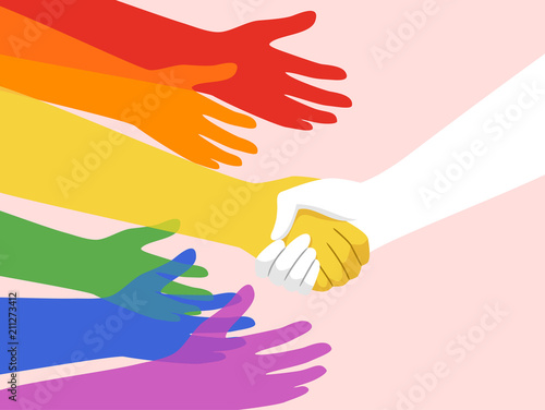 Hands Lgbt Support Group Illustration