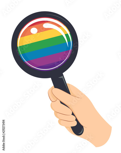 Hand Magnifying Glass Explore Gender Illustration