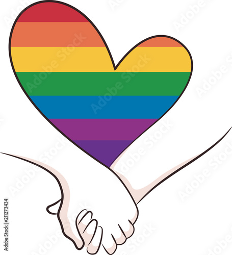 Hold Hands Rainbow Heart Lg...