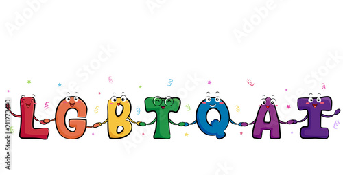 Mascot Lgbtqai Letters Illustration