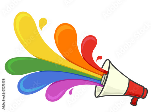 Rainbow Megaphone Lgbt Illustration