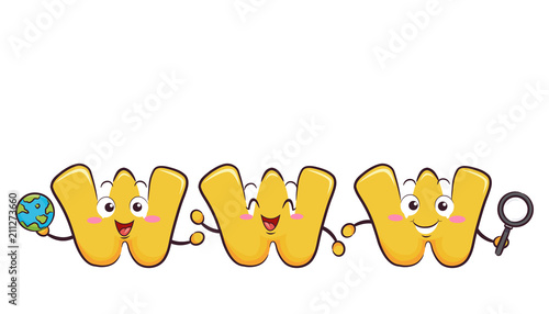 Mascot Www Letters Illustra...