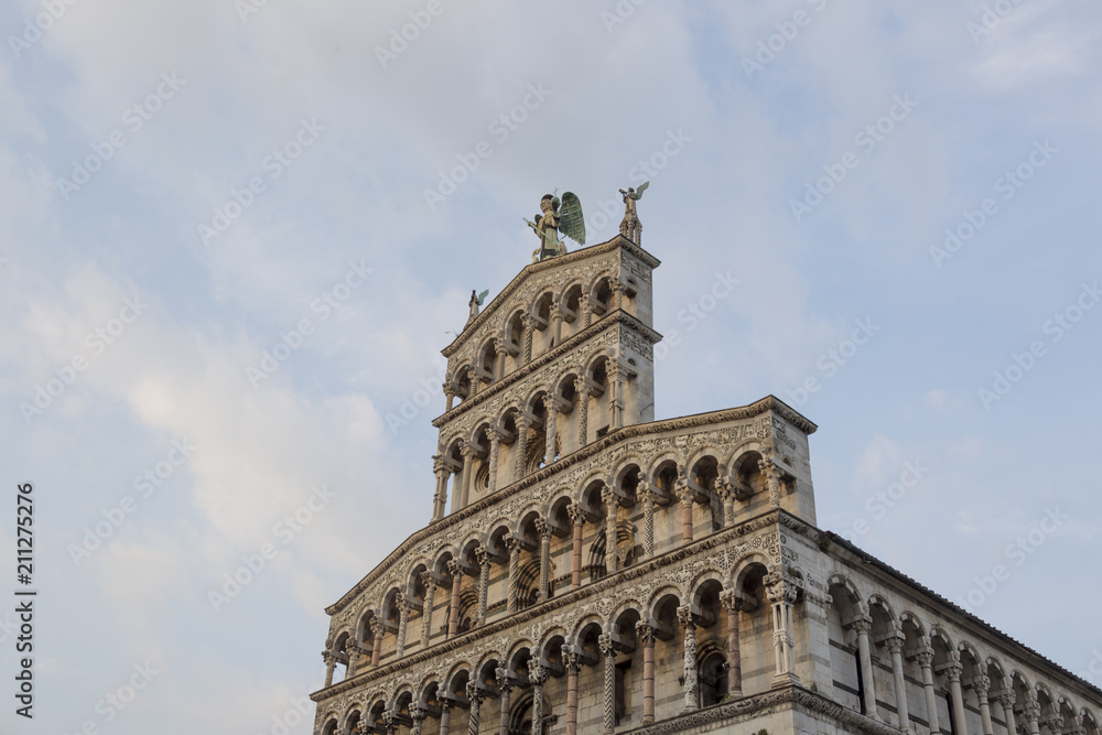 Front view of the San Michele church in the Italian city Lucca