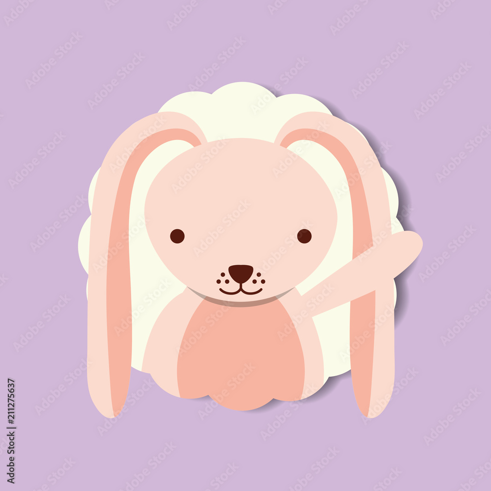 cute portrait pink rabbit decoration cute portrait pink rabbit decoration