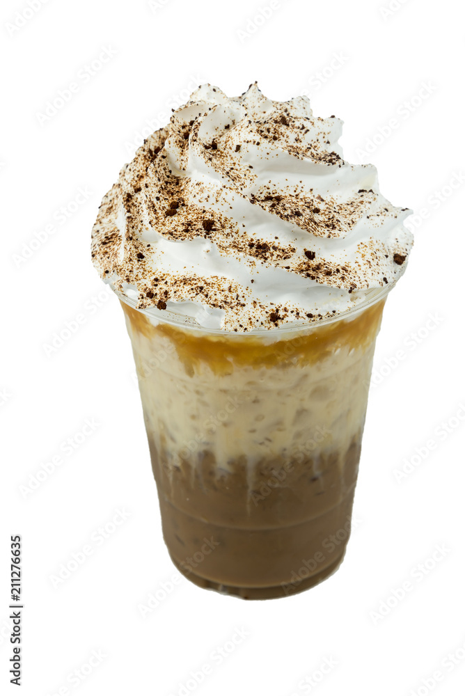isolated iced coffee takeaway cup on white background isolated iced coffee takeaway cup on white background