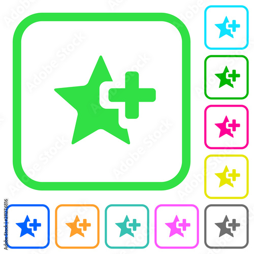 Add star vivid colored flat icons