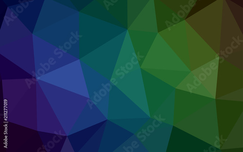 Dark Blue, Green vector polygonal template.