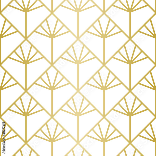 Luxury Geometric Pattern. Seamless Vector Lines. Golden Look.