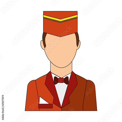bellboy hotel worker isolated icon vector illustration design