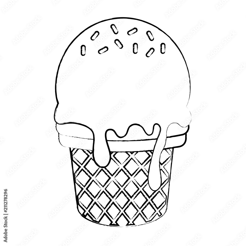 ice cream cone with sprinkles over white background, vector illustration ice cream cone with sprinkles over white background, vector illustration