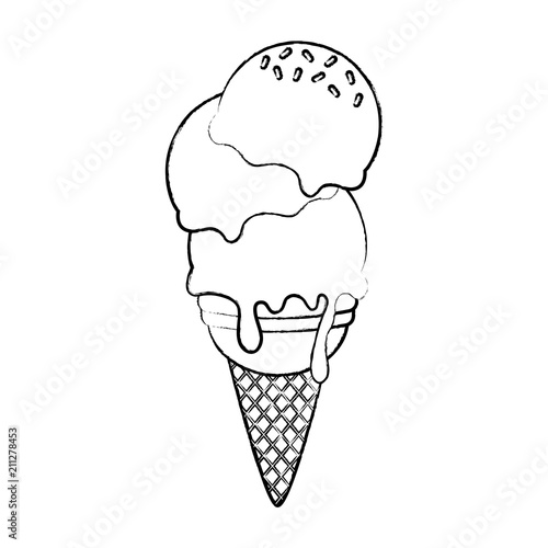 ice cream cone icon over white background, vector illustration