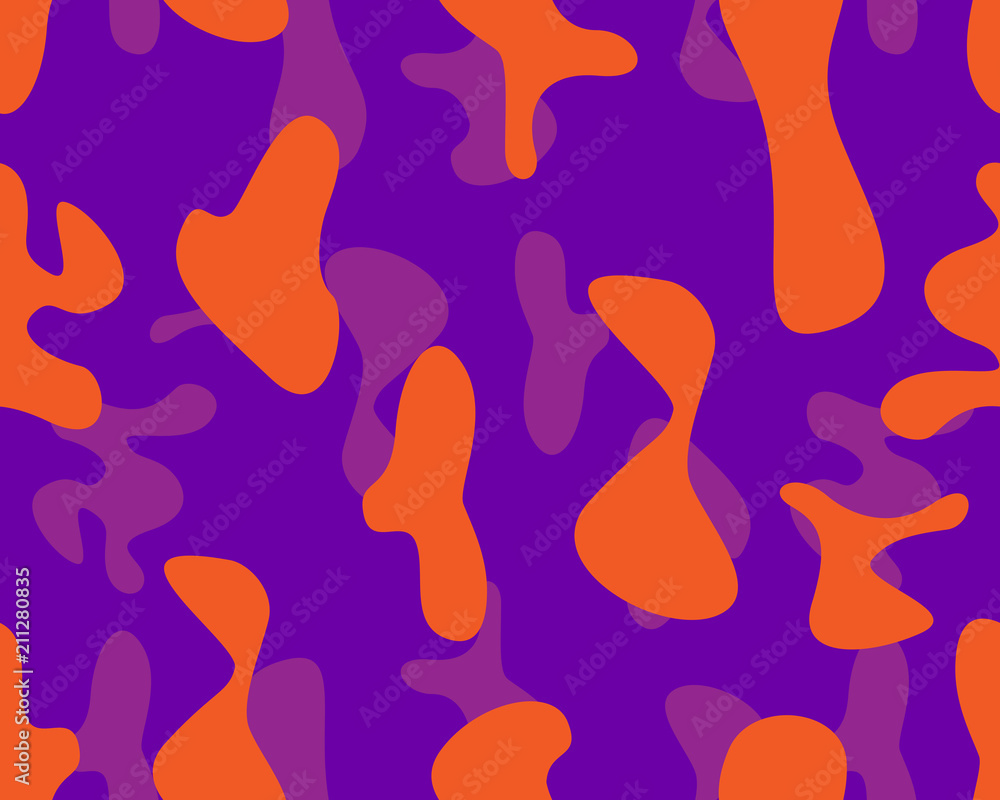 Abstract seamless colorful camouflage pattern on purple background Abstract seamless colorful camouflage pattern on purple background