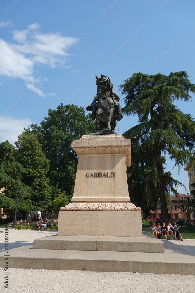 Statue of Giuseppe Garibaldi in Verona town