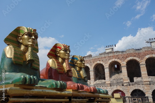 Scenic sphinxes out of Arena anphitheater