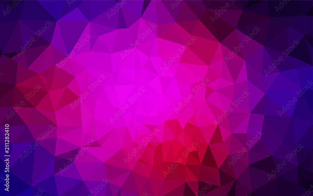 Obraz premium Dark Pink, Blue vector polygonal background.