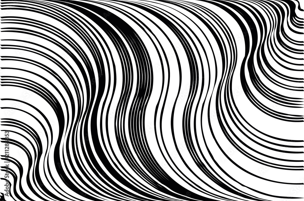 Optical Illusion Texture of Christmas candle Black-White Line Stripped background with wavy lines Abstract Vector Background Optical Illusion Texture of Christmas candle Black-White Line Stripped background with wavy lines Abstract Vector Background
