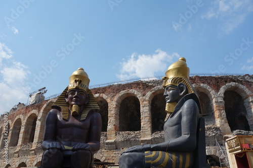 Scenic sphinxes out of Arena anphitheater photo