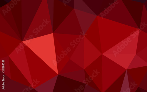 Dark Red vector gradient triangles texture.