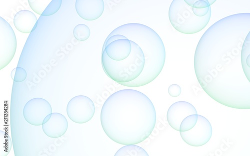 Light pastel colored background with pink bubbles. Wallpaper  texture blue balloons. 3D illustration