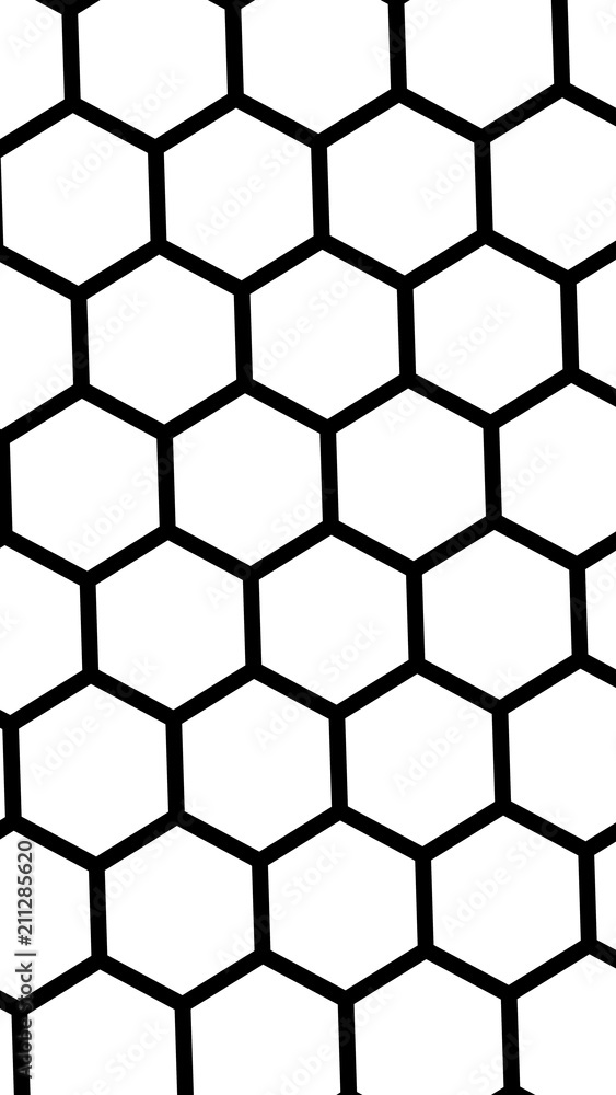 Black honeycomb on a white background. Isometric geometry. Vertical image orientation. 3D illustration Black honeycomb on a white background. Isometric geometry. Vertical image orientation. 3D illustration
