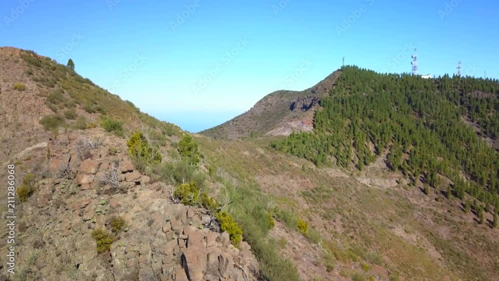 Closer look of the peak of the mountain ranges in Tenerife Spain Closer look of the peak of the mountain ranges in Tenerife Spain