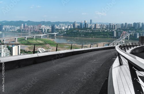 Highway and city modern architecture in Chongqing photo