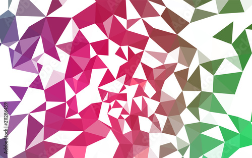 Light Pink, Green vector polygon abstract layout.