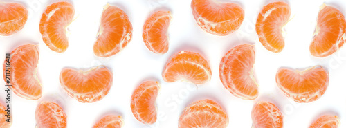 banner fresh juicy slices of ripe mandarin