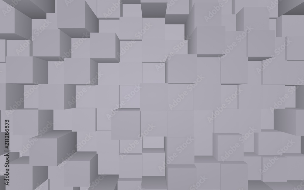 Abstract gray elegant cube geometric background. Chaotically advanced rectangular bars. 3D Rendering, 3D illustration Abstract gray elegant cube geometric background. Chaotically advanced rectangular bars. 3D Rendering, 3D illustration