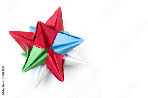 Star shape made of colorful ribbons