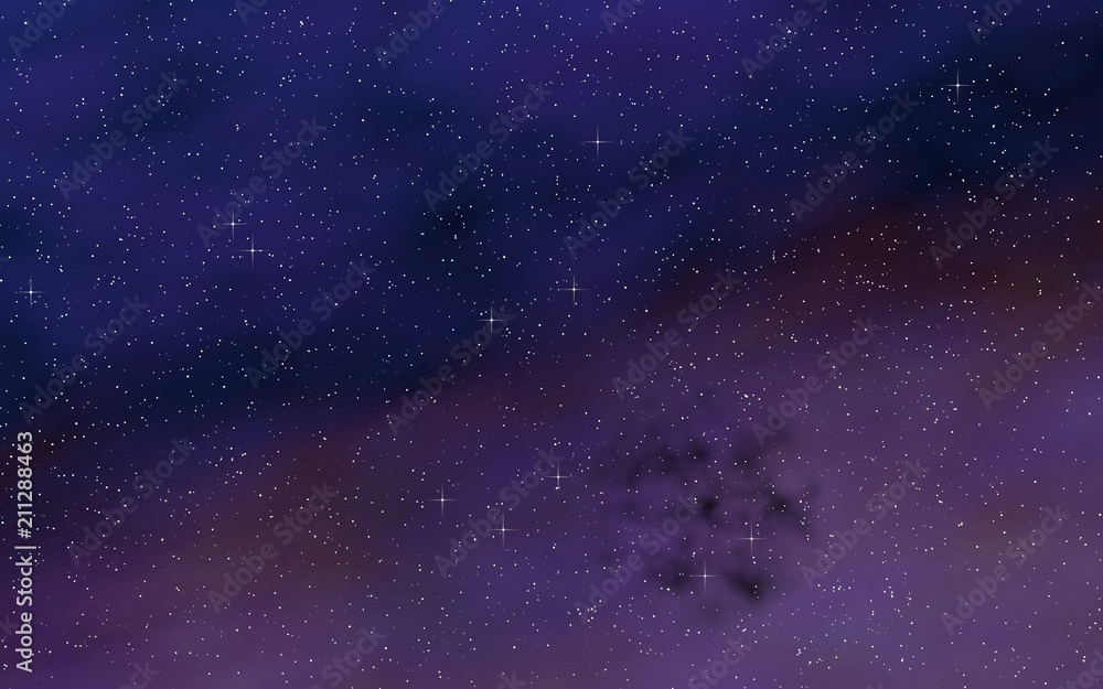 Fototapeta premium Colorful and beautiful space background. Outer space. Starry outer space texture. 3D illustration