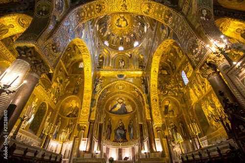 Interior of the Palatine Chapel  Palermo  Italy