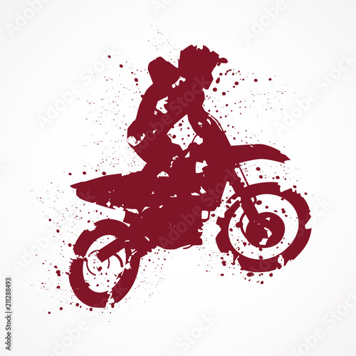Moto-cross-Tâches rouges