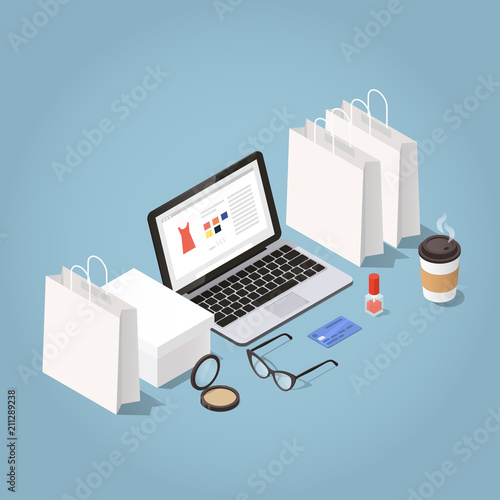 Online Shopping and Delivery Illustration