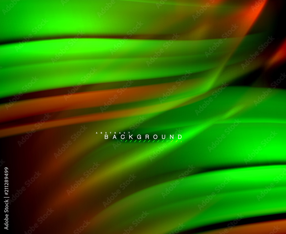 Neon glowing wave, magic energy and light motion background. Vector wallpaper template Neon glowing wave, magic energy and light motion background. Vector wallpaper template