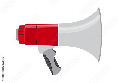 Vector illustration. Megaphone on a white background.