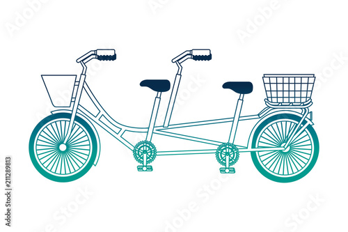 retro tandem bicycle icon vector illustration design