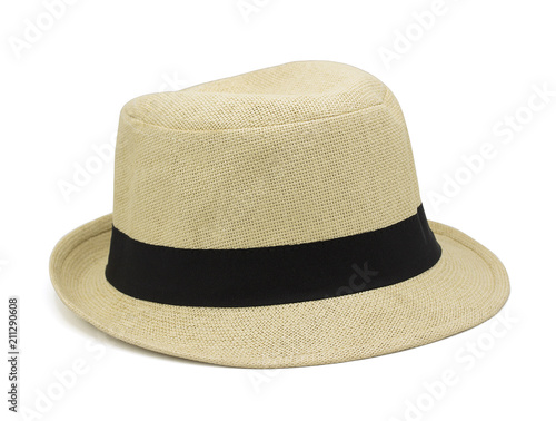 straw hat isolated on white background with clipping path