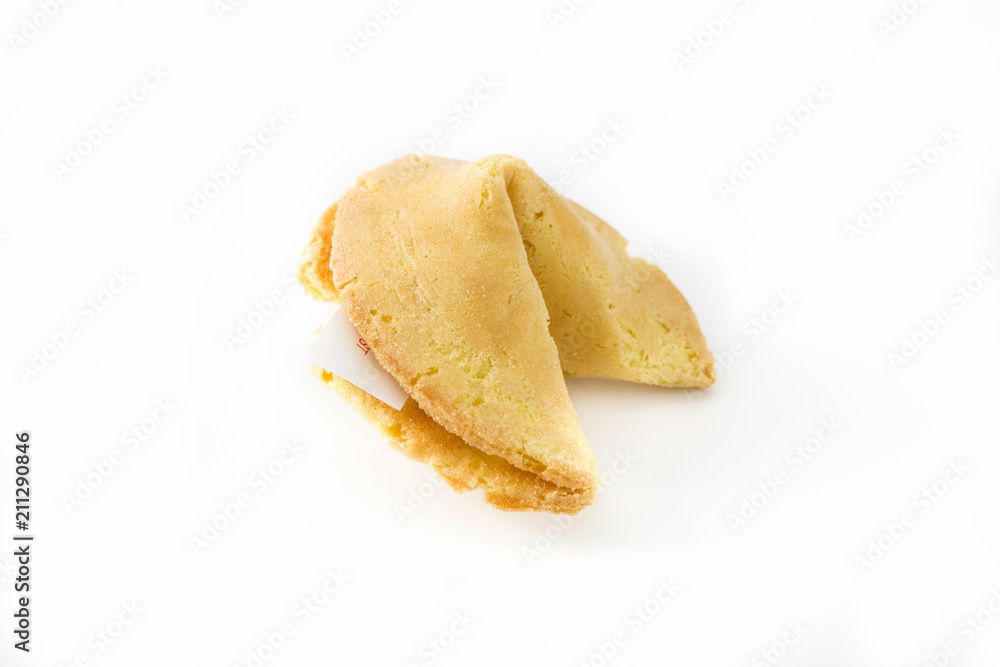Fortune cookie isolated on white background

