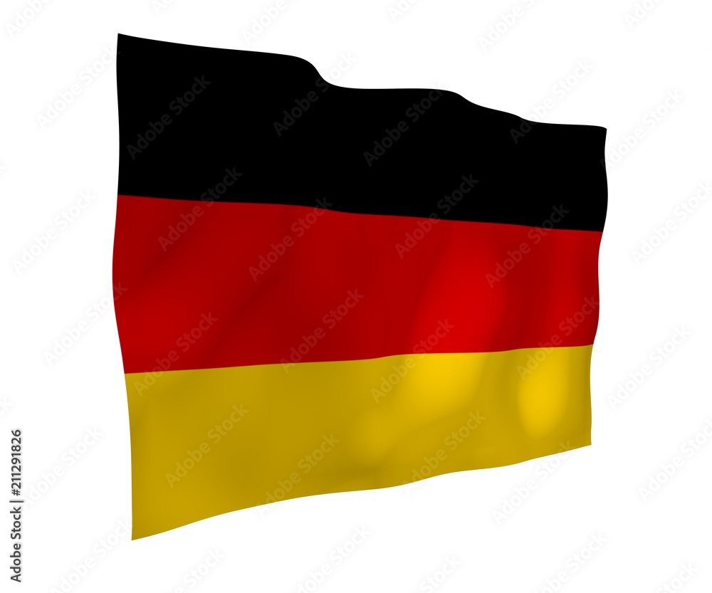 Naklejka premium Flag of Germany. Wide format 3D illustration. State symbol of the Federal Republic of Germany. 3D rendering