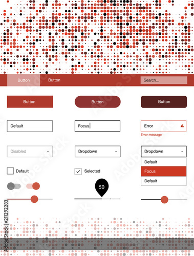 Light Red vector style guide with circles.