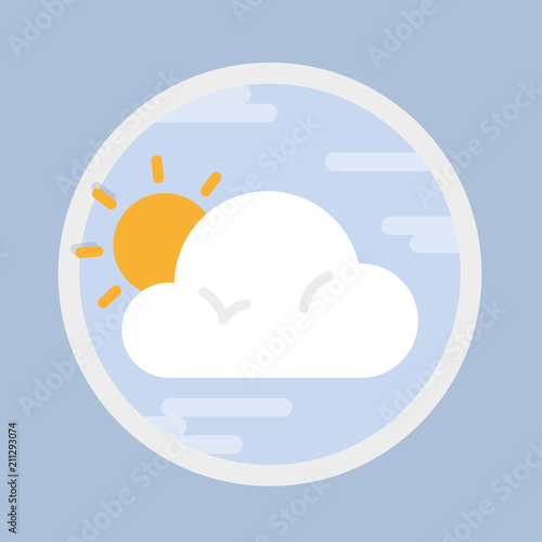 Overcast weather forecast icon.
