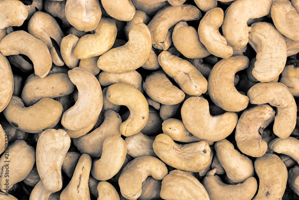 Cashew nuts in a vacuum, cashew in space, abstract Cashew nuts in a vacuum, cashew in space, abstract