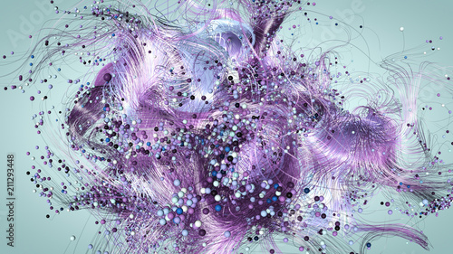 Purple and blue beautiful abstract particle design