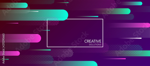 Purple creative solutions background with geometric pattern.