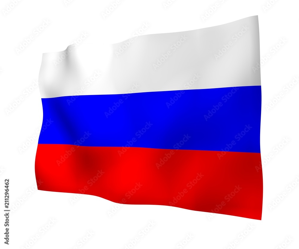 Waving flag of the Russian Federation. The National. State symbol of the Russia. 3D illustration Waving flag of the Russian Federation. The National. State symbol of the Russia. 3D illustration