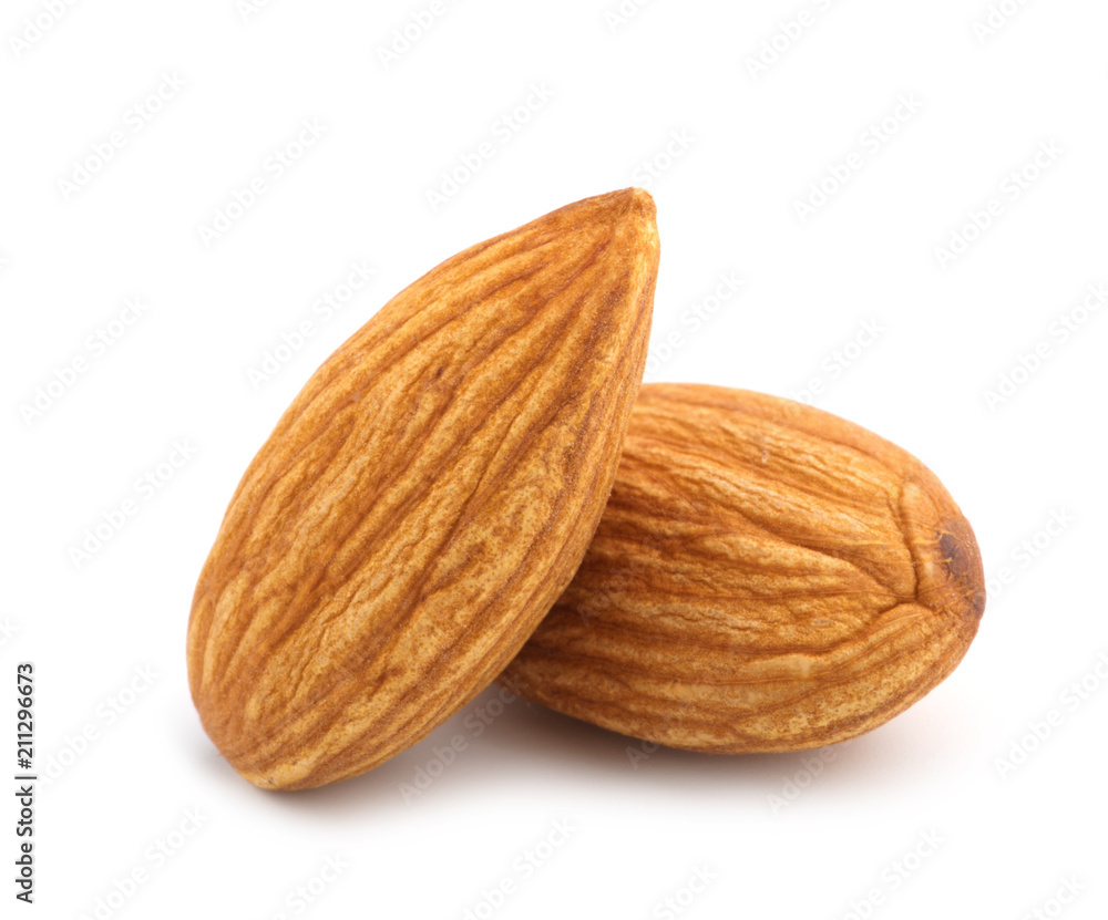 Almonds isolated on white background Almonds isolated on white background