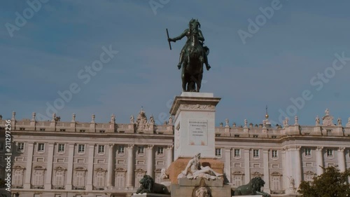 Felipe IV monument at Orient Square in Madrid photo