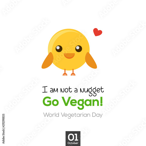 Go vegan vector illustration. vegetarian day design for greeting cards, posters, clothing